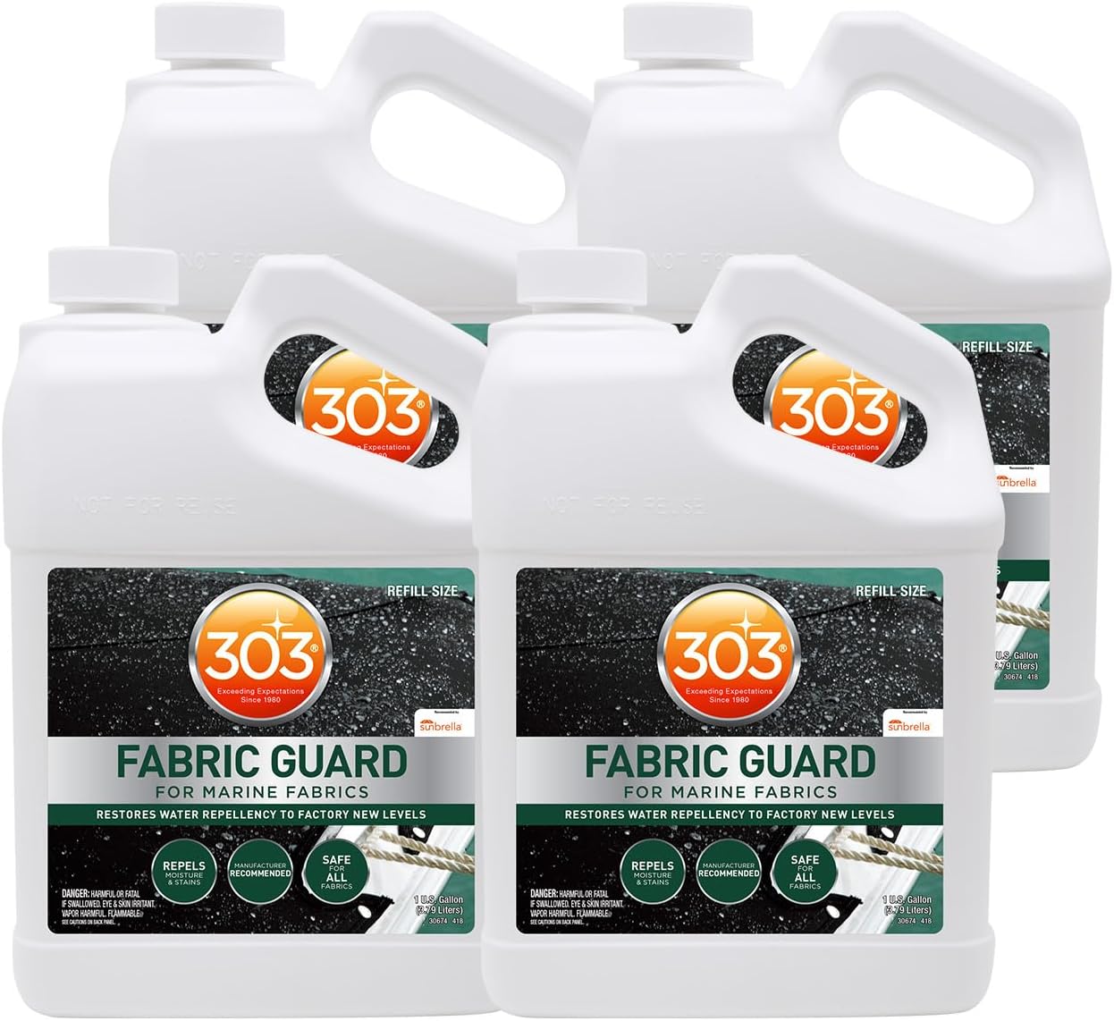 303 Products Marine Fabric Guard 128 fl oz, (Pack of 4)