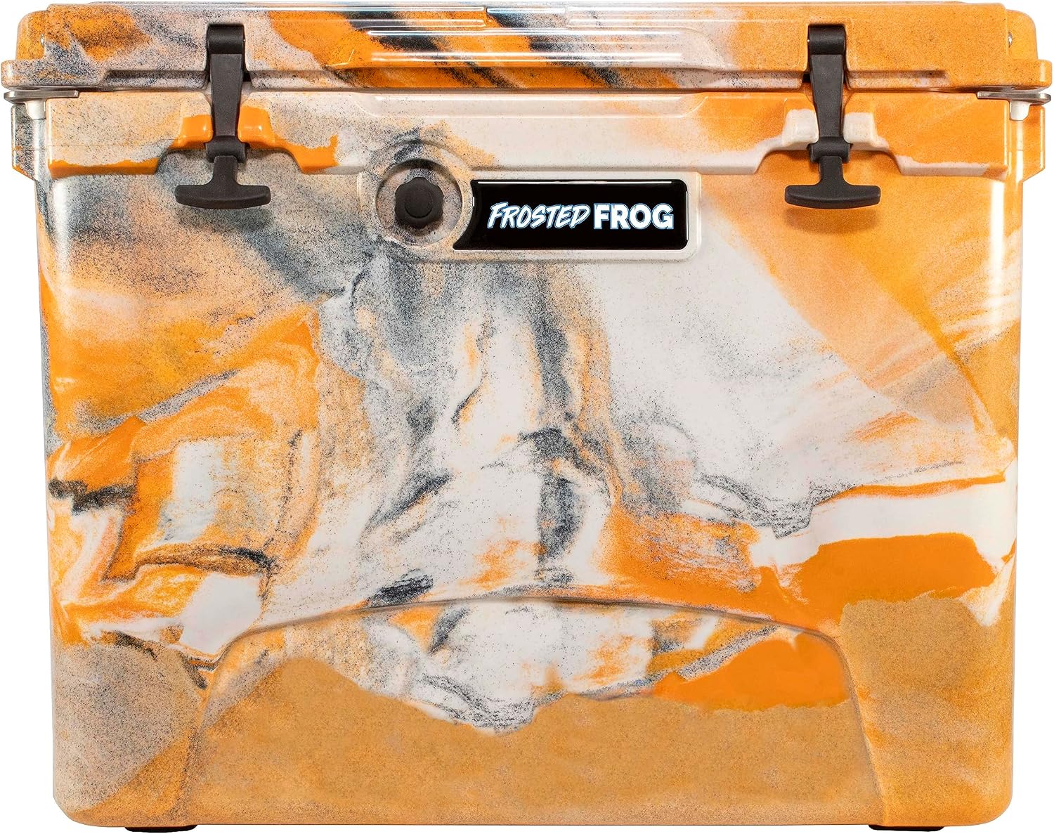 60 Quart Ice Chest Heavy Duty High Performance Roto-Molded Commercial Grade Insulated Cooler with Telescoping Handle and Wheels – ‎Orange Camo
