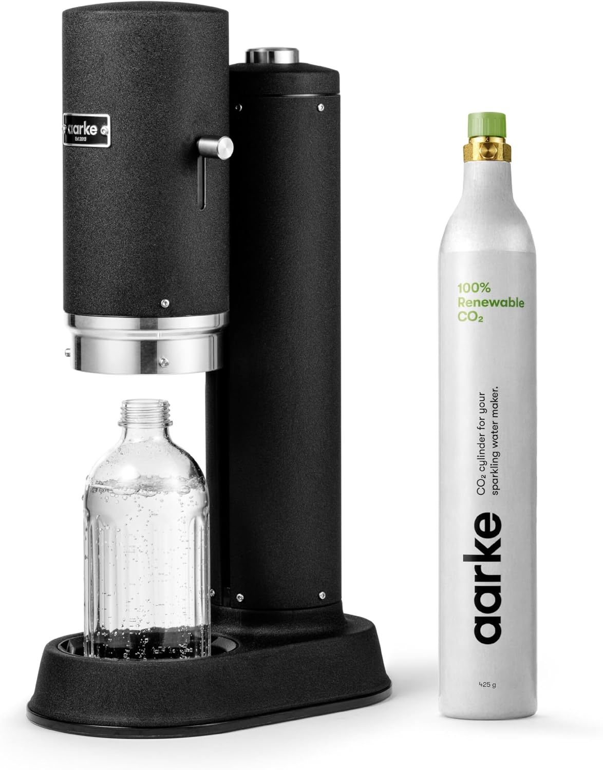 aarke Carbonator Pro, Sparkling & Carbonation Water Machine, Stainless Steel (Matte Black)