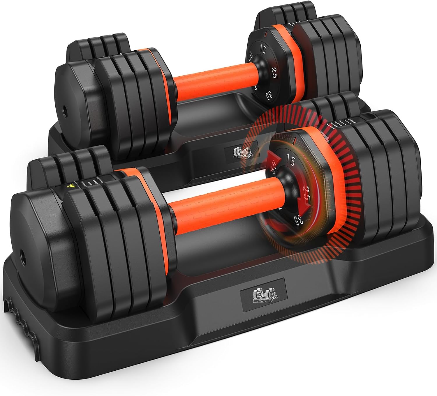 Adjustable Dumbbell Set 55LB Each (110LB Pair) – Fast Adjust Hex Weights for Full Body Workout & Home Fitness Training