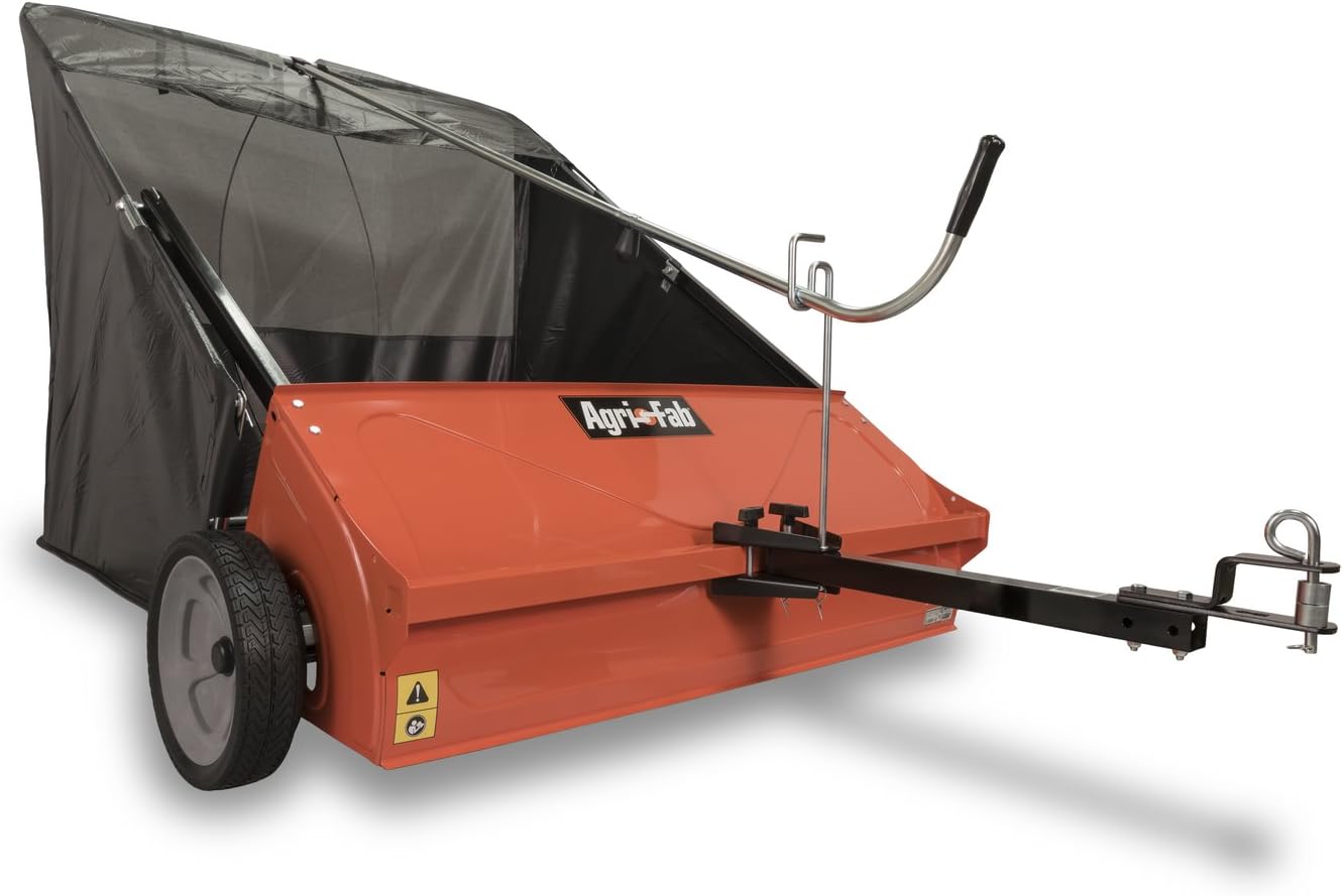 Agri-Fab 45-0492 44″ Tow-Behind Lawn Sweeper, 25 cu. ft Hopper Bag Capacity; Leaf & Grass Catcher