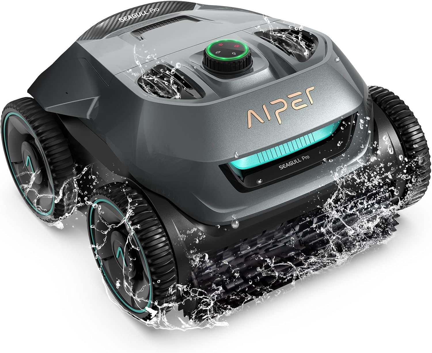AIPER Seagull Pro Cordless Robotic Pool Cleaner, WavePath Navigation, Wall-Climbing, Quad-Motor