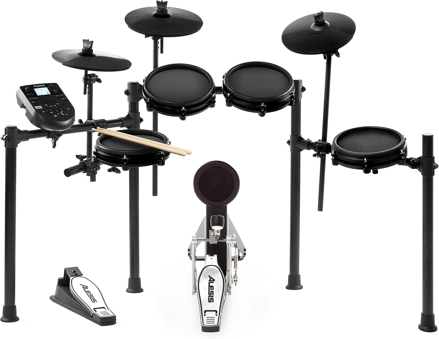 Alesis Nitro Mesh Electronic Drum Kit with Quiet Mesh Pads, USB MIDI, Kick Pedal, 40 Kits & 385 Authentic Sounds
