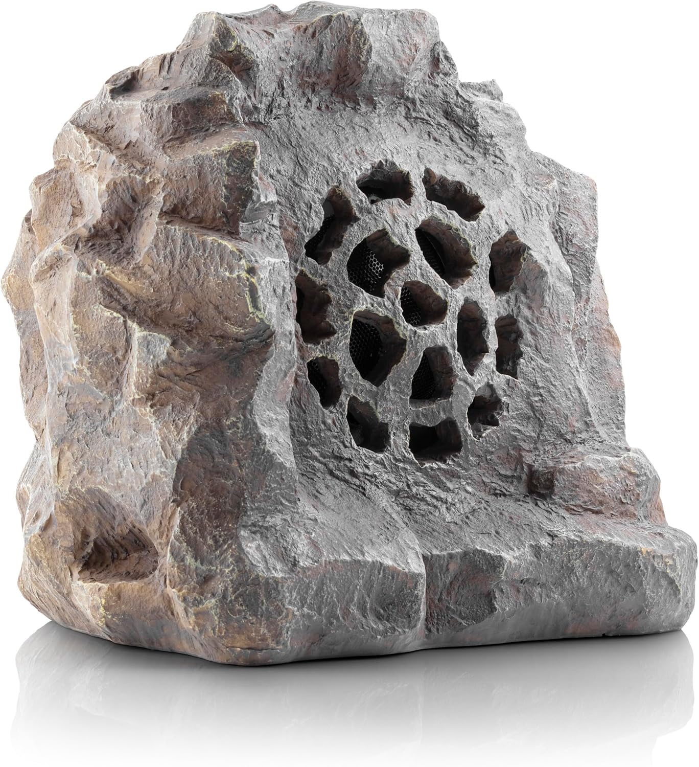 Alpine Corporation QLP542SLR-GR 11″ Tall Waterproof Bluetooth Solar-Powered Wireless Rock Speaker with 50 Foot Range High-Fidelity Sound, Gray