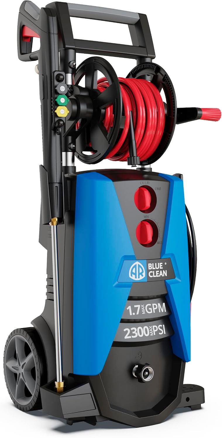 AR Blue Clean BC390HSS – 2300 PSI Electric Pressure Washer, 1.7 GPM, Quick Connect, Integrated Design, Onboard Storage, Portable