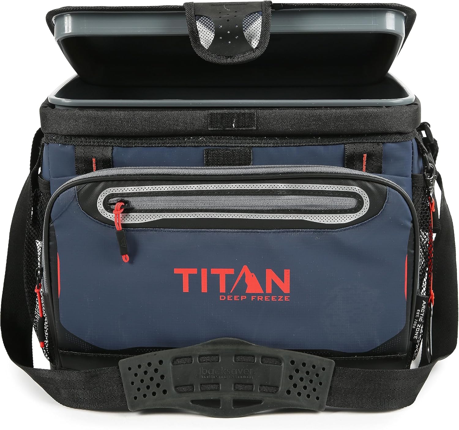 Arctic Zone Titan Deep Freeze 30-Can Cooler – Zipperless HardBody, SmartShelf, Insulated for Beach, Camping & Outdoor Use – Navy Blue