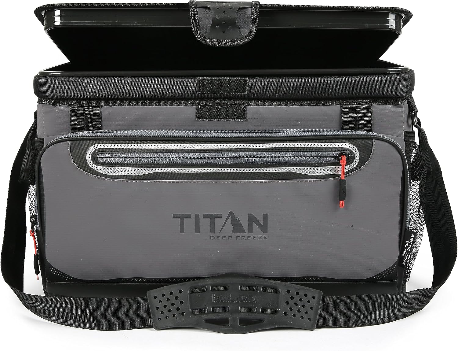 Arctic Zone Titan Deep Freeze 48-Can Cooler – Zipperless HardBody, SmartShelf, Insulated for Beach, Camping & Outdoor Use – Sharkskin Gray