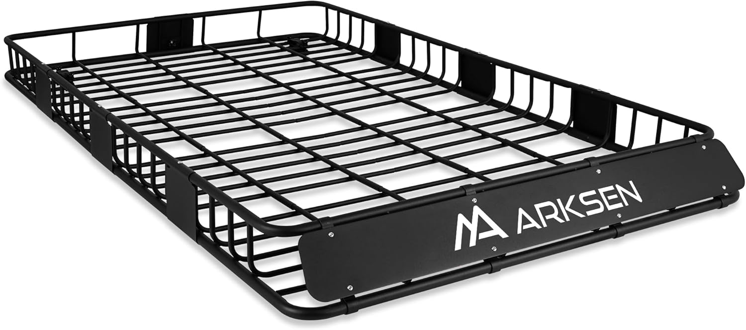 ARKSEN Extra Wide Roof Rack Cargo Carrier 84″x50″x6″ – 250 lbs Capacity with Extension, Heavy-Duty Steel for SUV, Truck & Car