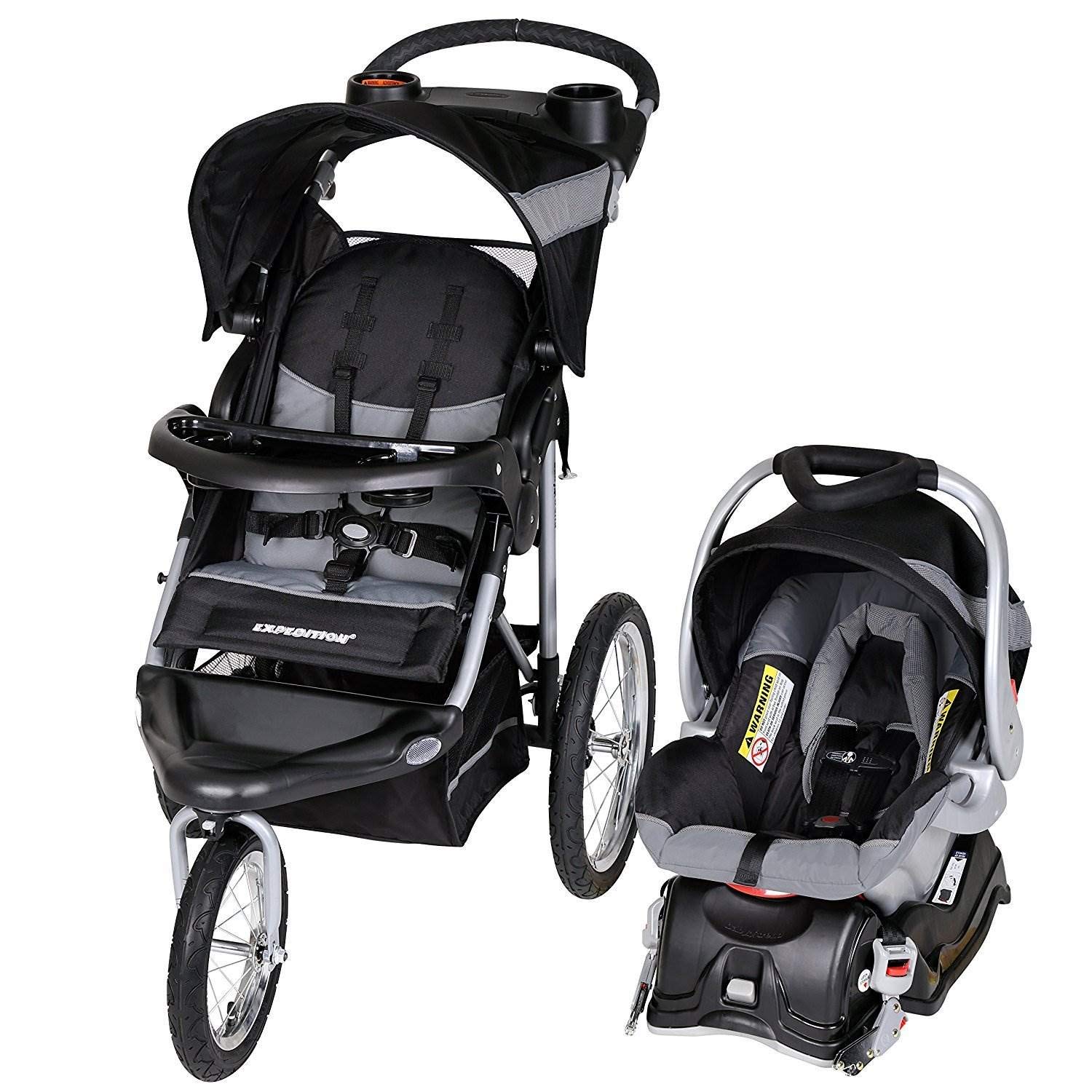 Baby Trend Expedition Jogger Travel System with EZ Flex-Loc Infant Car Seat, Millenium White