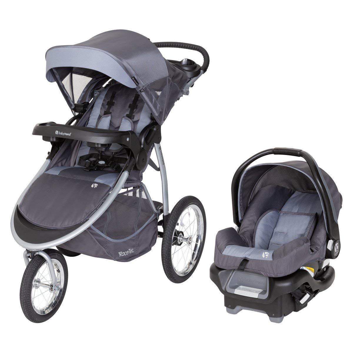 Baby Trend Expedition Race Tec Jogger Travel System with Ally Infant Car Seat, Ultra Grey