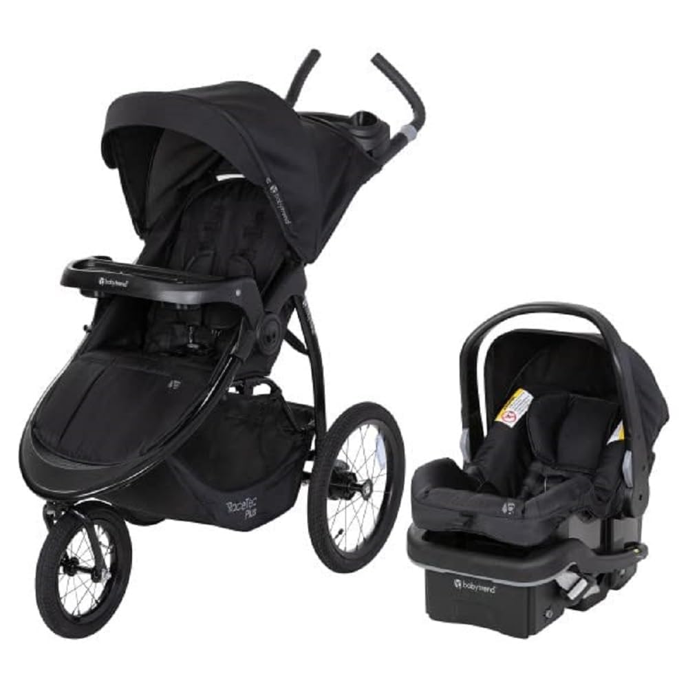 Baby Trend Expedition Race Tec PLUS Jogger Travel System with EZ-Lift PLUS Infant Car Seat, Ultra Black