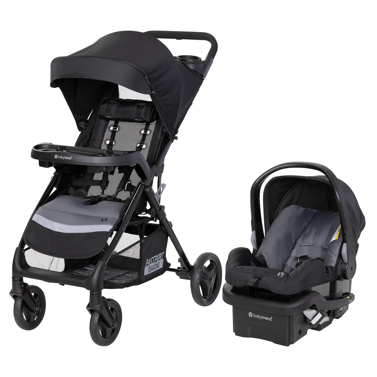 Baby Trend Passport Seasons Travel System with EZ-Lift Infant Car Seat, Journey Black