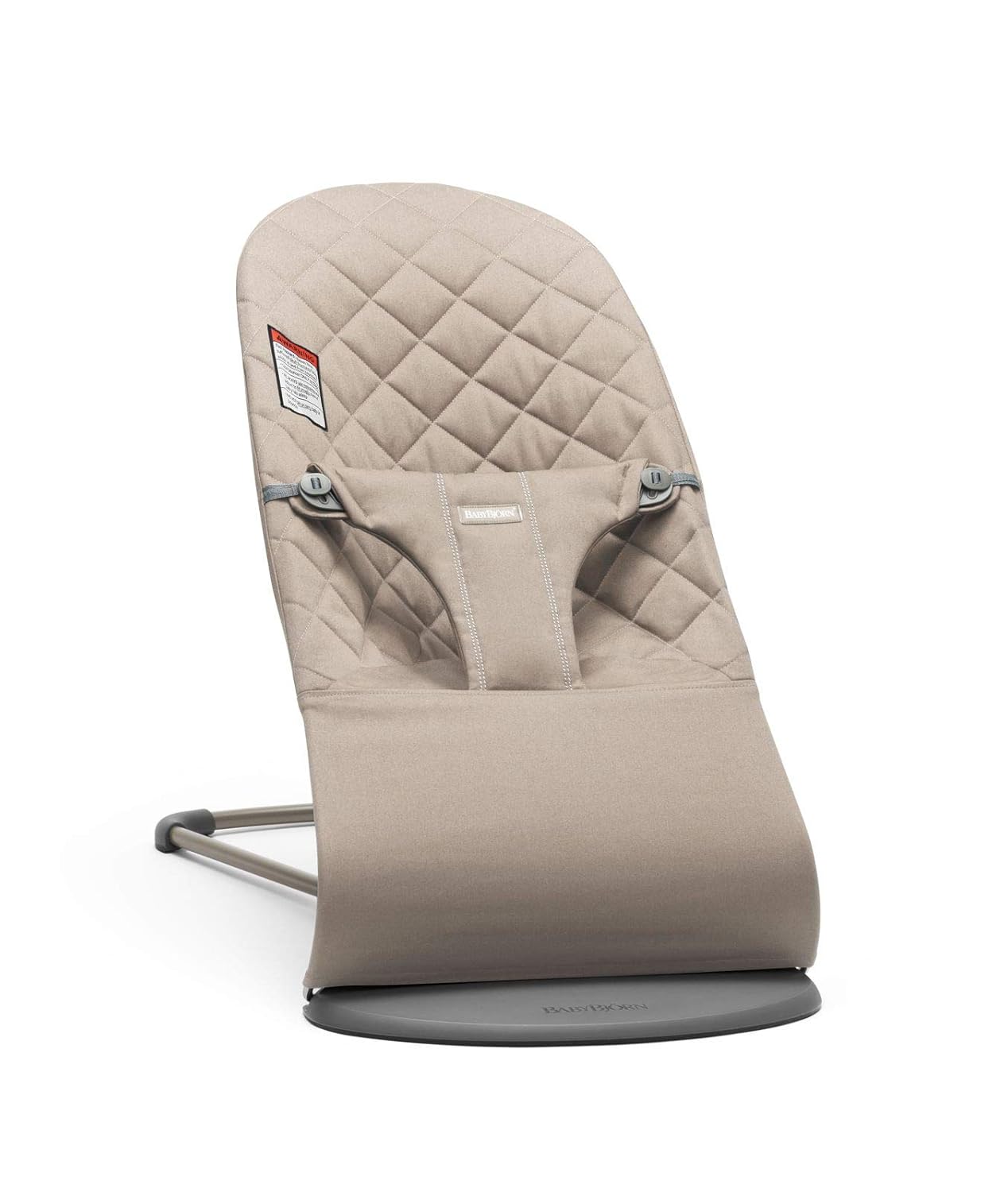 BabyBjorn Bouncer Bliss, Dark Gray Frame Classic Quilt Cotton Sand Gray