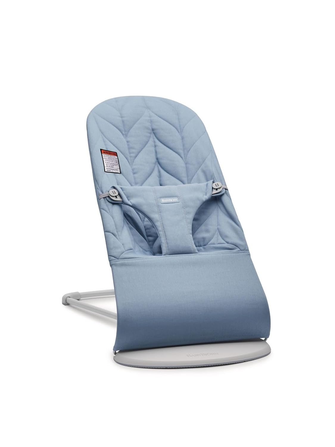 BabyBjorn Bouncer Bliss, Light Gray Frame Petal Quilt Cotton Blue