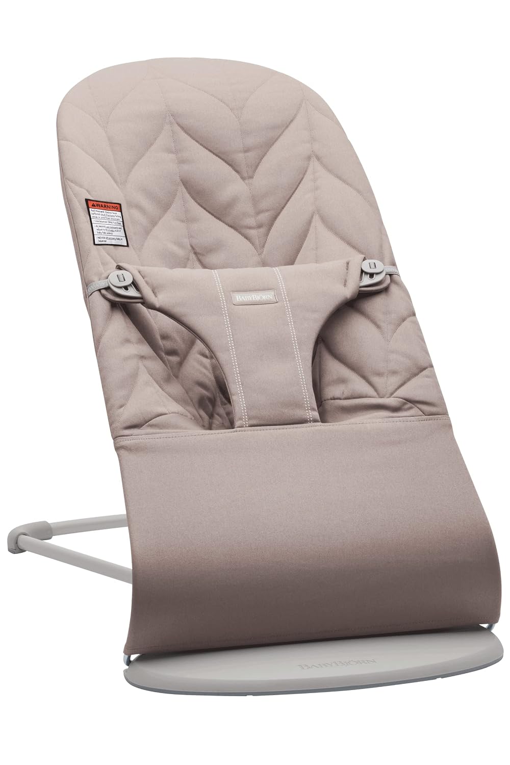 BabyBjorn Bouncer Bliss, Light Gray Frame Petal Quilt Cotton Sand Gray