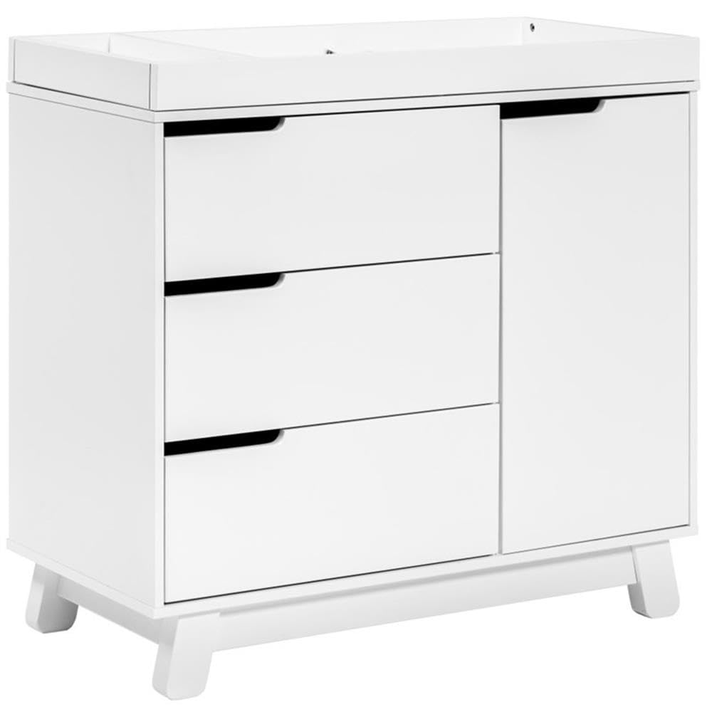 Babyletto Hudson 3-Drawer Changer Dresser with Removable Changing Tray in White, Greenguard Gold Certified