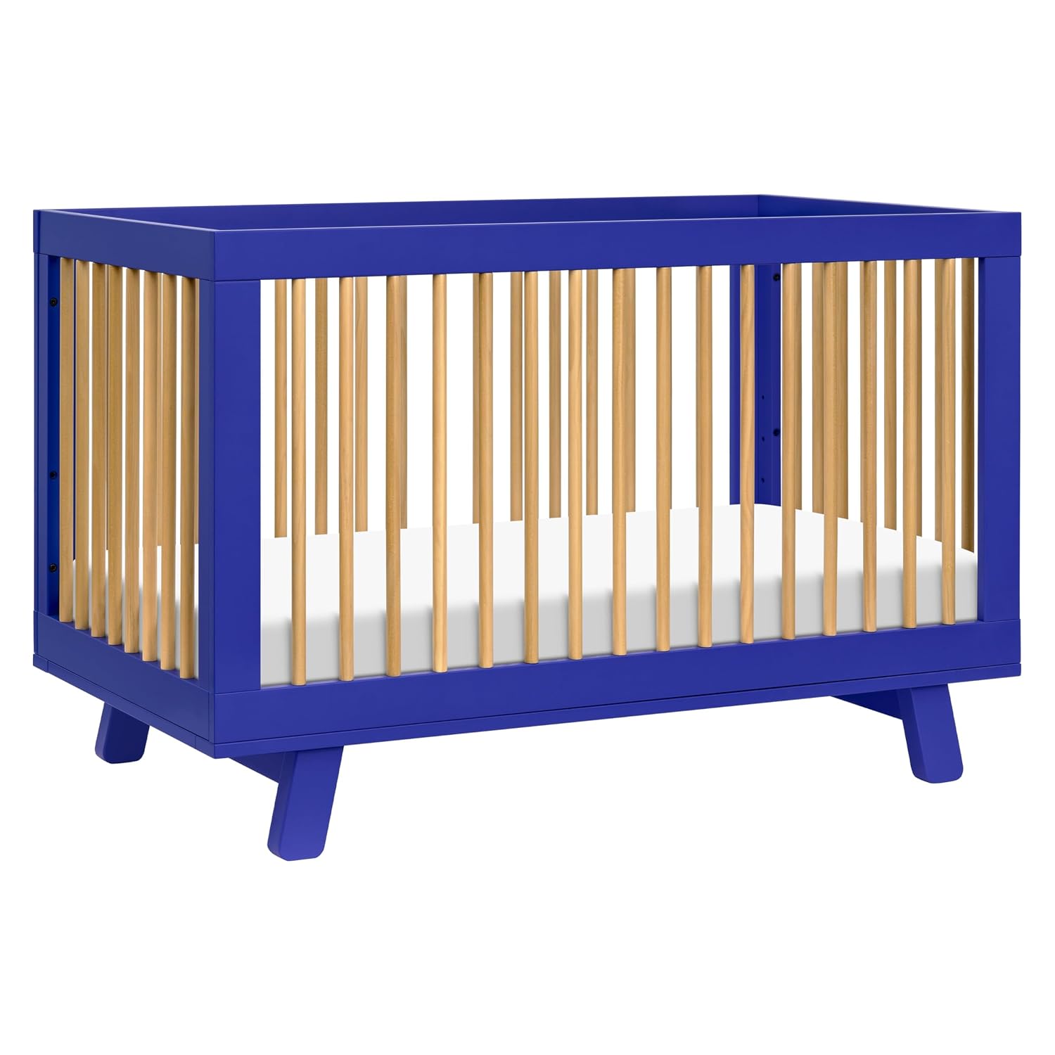 Babyletto Hudson 3-in-1 Convertible Crib, GREENGUARD Gold Certified, Toddler Bed & Daybed, Adjustable Heights, Cobalt & Honey