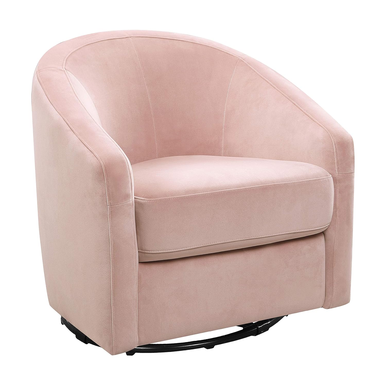 Babyletto Madison Swivel Glider in Blush Pink Velvet, Greenguard Gold and CertiPUR-US Certified