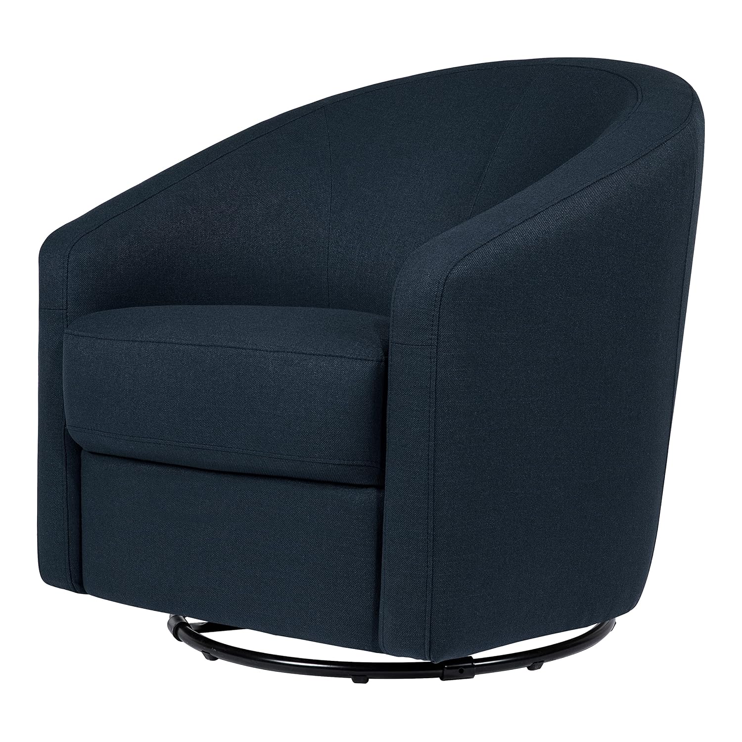 Babyletto Madison Swivel Glider in Performance Navy Eco-Twill, Water Repellent & Stain Resistant, Greenguard Gold and CertiPUR-US Certified