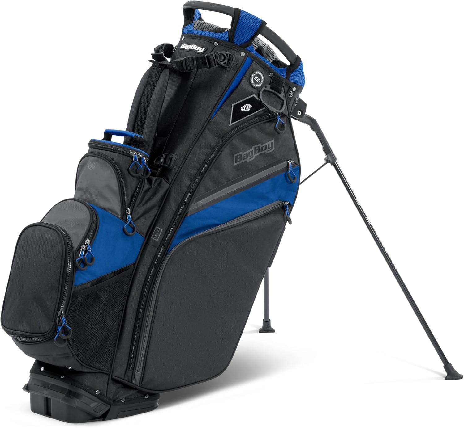 Bag Boy Chiller Pro Hybrid Golf Stand Bag, Black/Royal/Charcoal