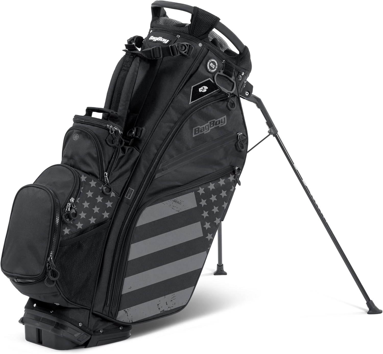 Bag Boy Chiller Pro Hybrid Golf Stand Bag, Black/Stars and Stripes