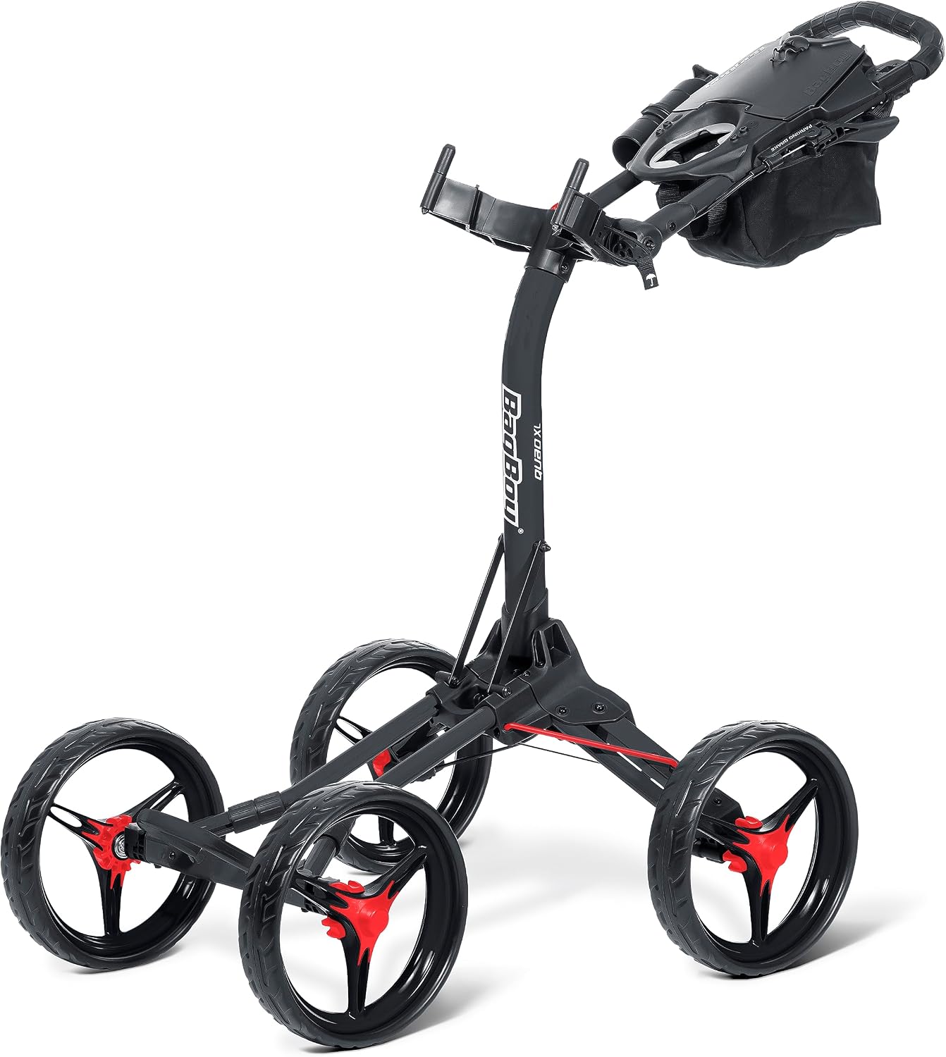 Bag Boy Disc Golf Quad Cart, Black/Red