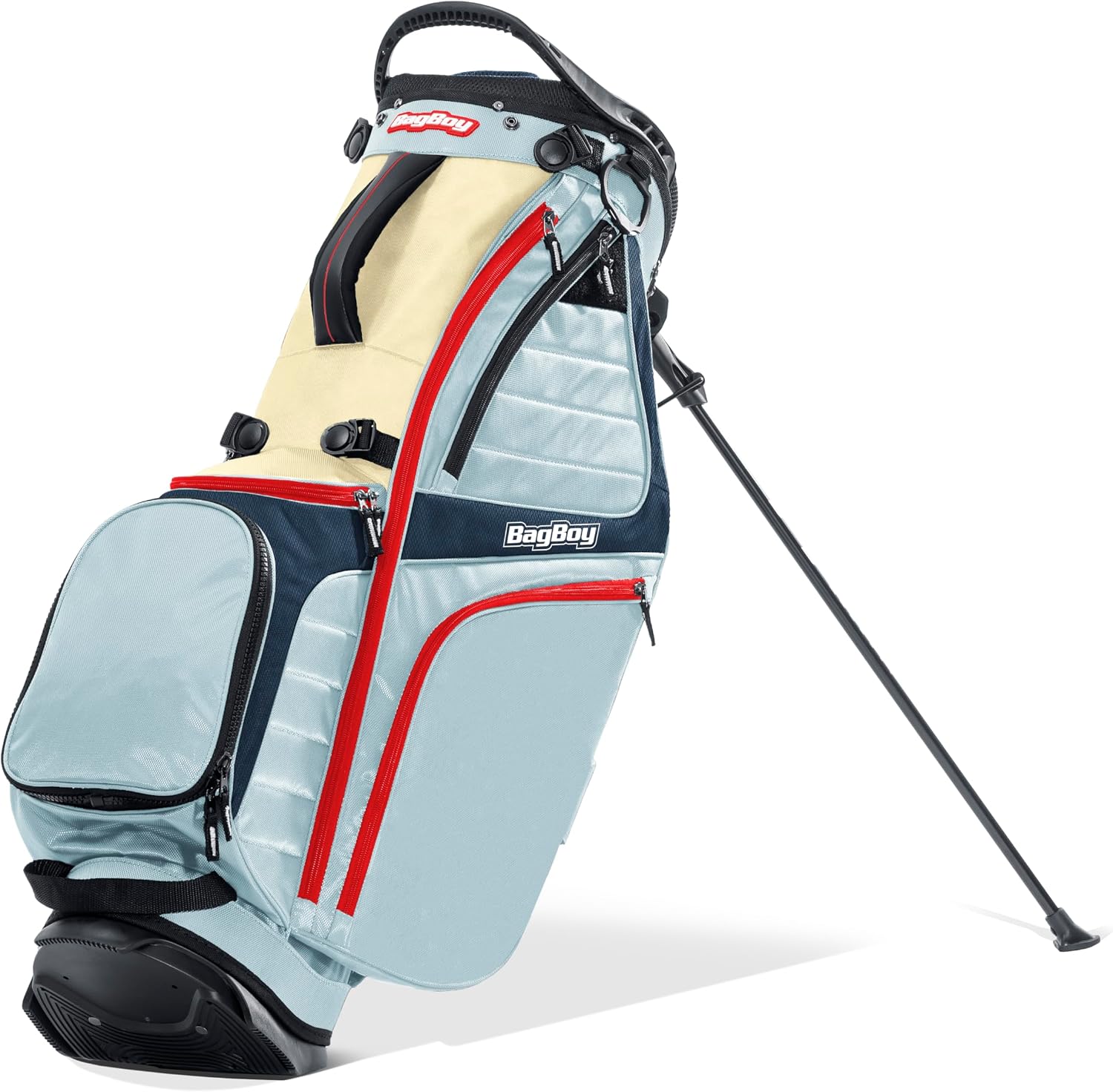 Bag Boy HB-14 Hybrid Golf Stand Bag, Sky Blue/Navy/Red