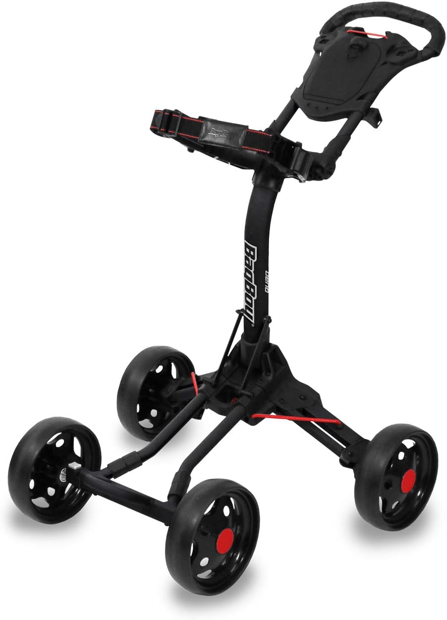 Bag Boy Quad Junior Push Cart, Black/Red