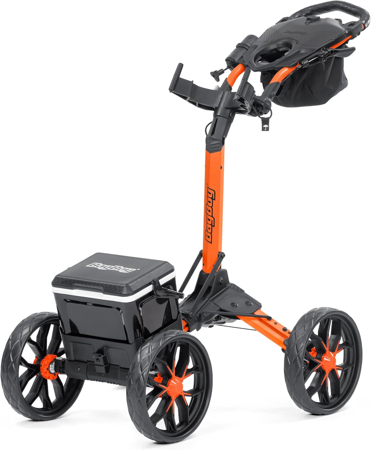 Bag Boy Quad Pro Disc Golf Cart, Orange/Black