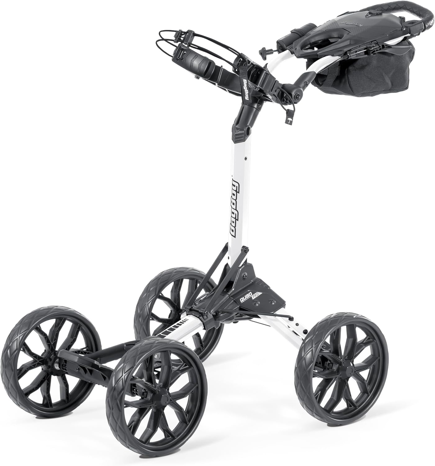 Bag Boy Quad Pro Push Cart, White/Black