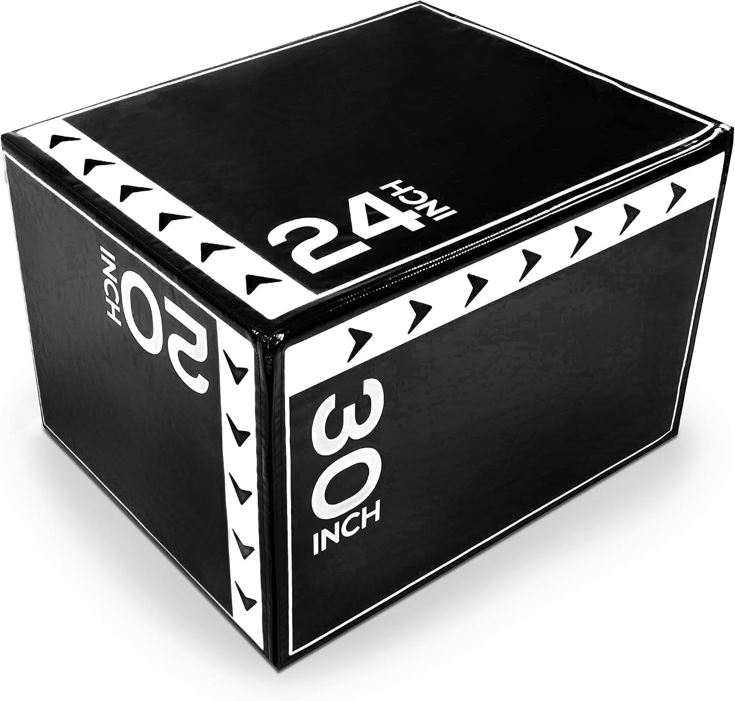 BalanceFrom Fitness 16 Pound Versatile 3-in-1 Plyometric Jumping Exercise Box, 20″x24″x30″, Black & White
