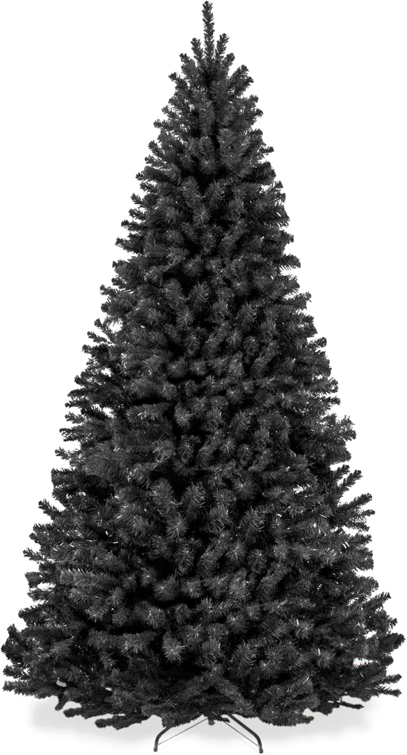 Best Choice Products Artificial Christmas Tree, 7.5ft Premium Unlit Realistic Spruce Holiday Décor w/Dense Branches, Metal Base – Black Spruce