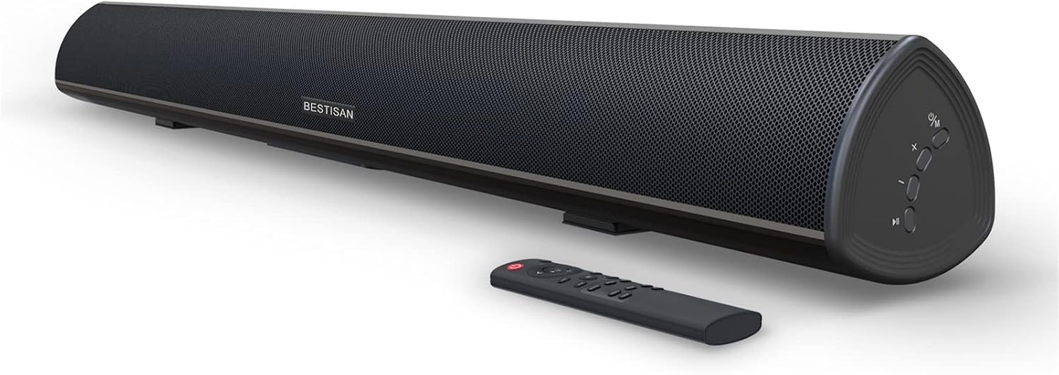 BESTISAN 100 Watt 40 Inch TV Sound Bar, Home Theater System Wired and Wireless Soundbar Speaker