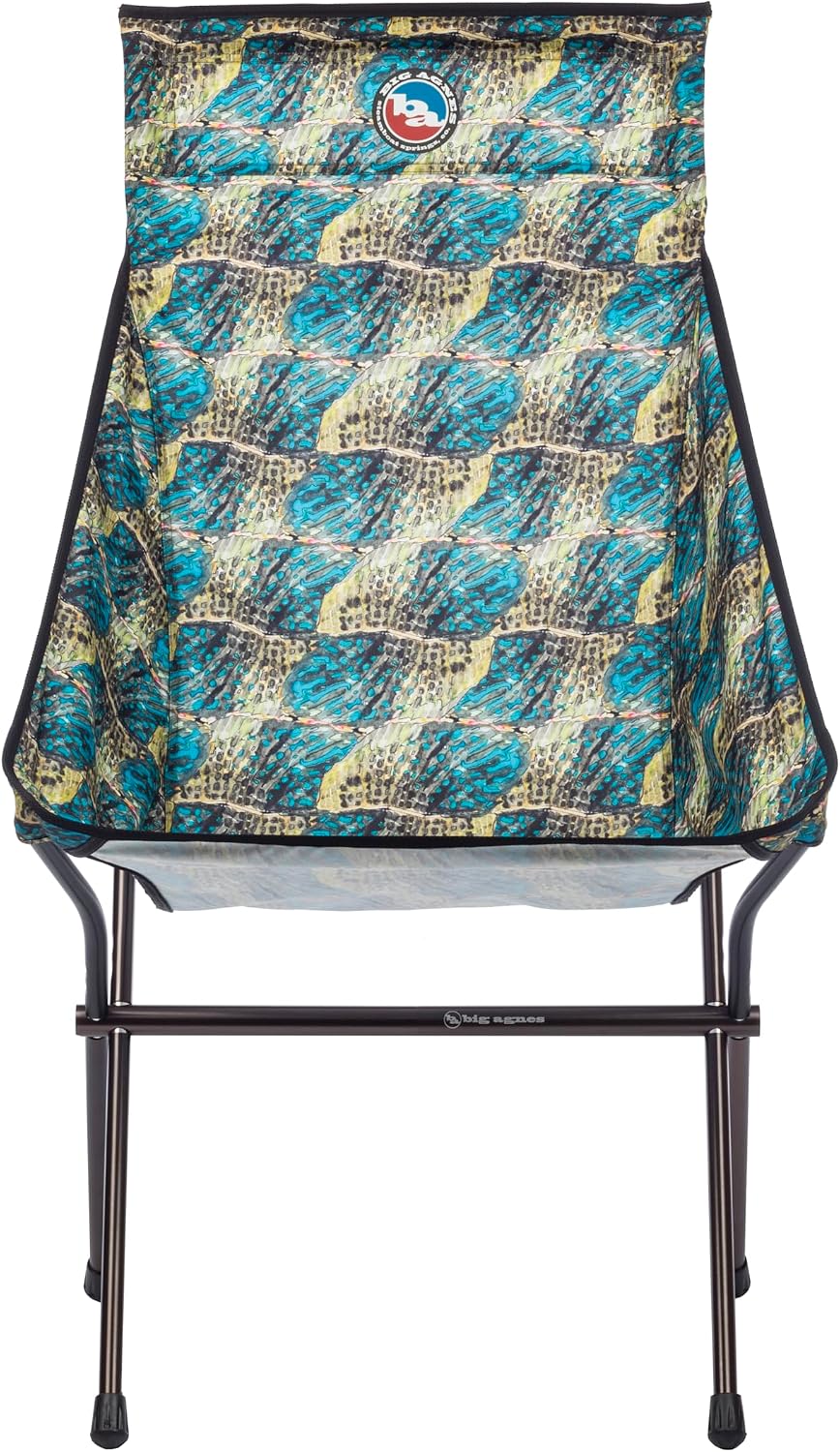 Big Agnes Big Six Camping Chair – Tall Back, Wide Seat, Lightweight & Portable Design, Easy to Set Up for Outdoor Adventures – Grayling