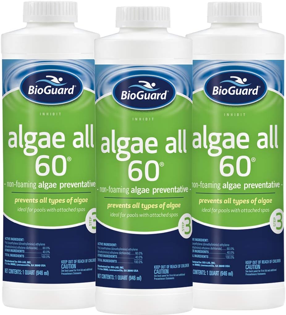 BioGuard Algae All 60-1 Quart, Pack of 3 with Attached Spas or Fountains