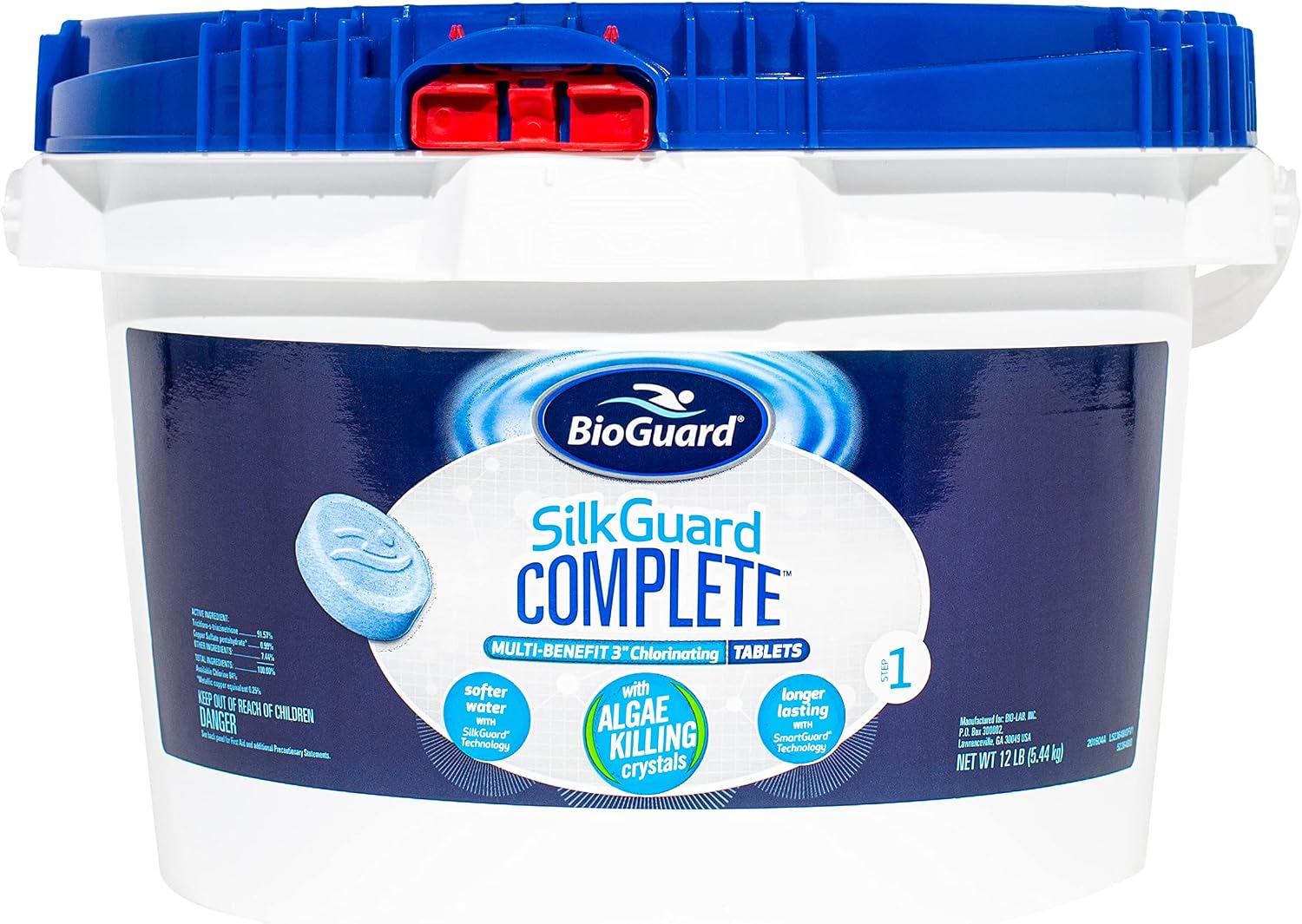 BioGuard SilkGuard Complete 3” Chlorinating Tablets, 12 lb, Chlorine Tablets for Sanitizing Swimming Pools