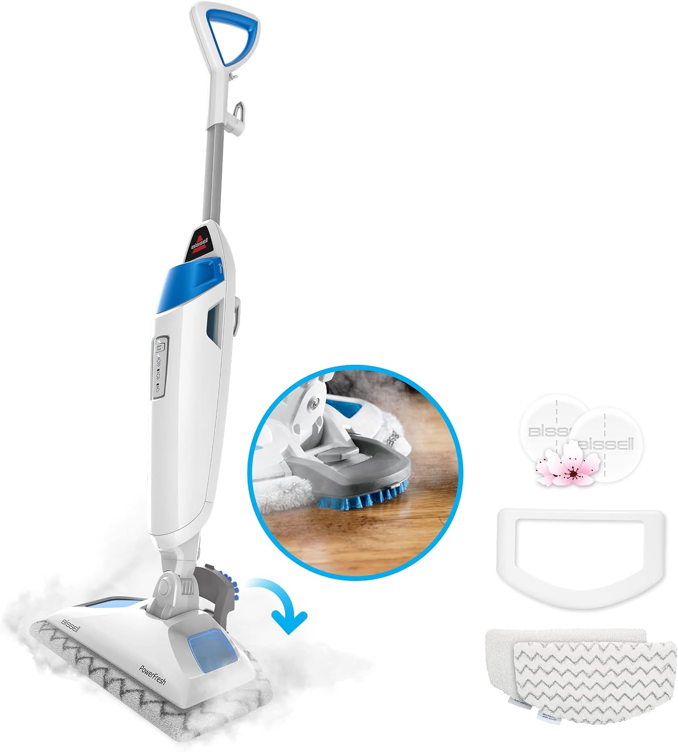 Bissell Power Fresh Steam Mop with Natural Sanitization, Floor Steamer, Tile Cleaner, and Hard Wood Floor Cleaner, 1940A