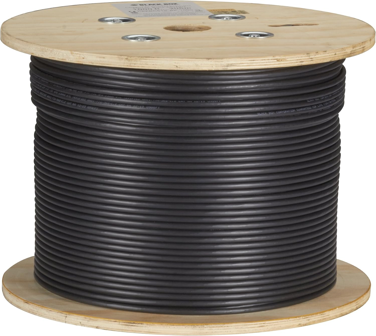 Black Box CAT6A Bulk Cable Stranded SFTP 650MHz cm PVC PoE Black 1000FT