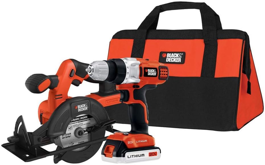 BLACK+DECKER 20V MAX* POWERCONNECT Cordless Drill/Driver + Circular Saw Combo Kit (BDCD220CS)