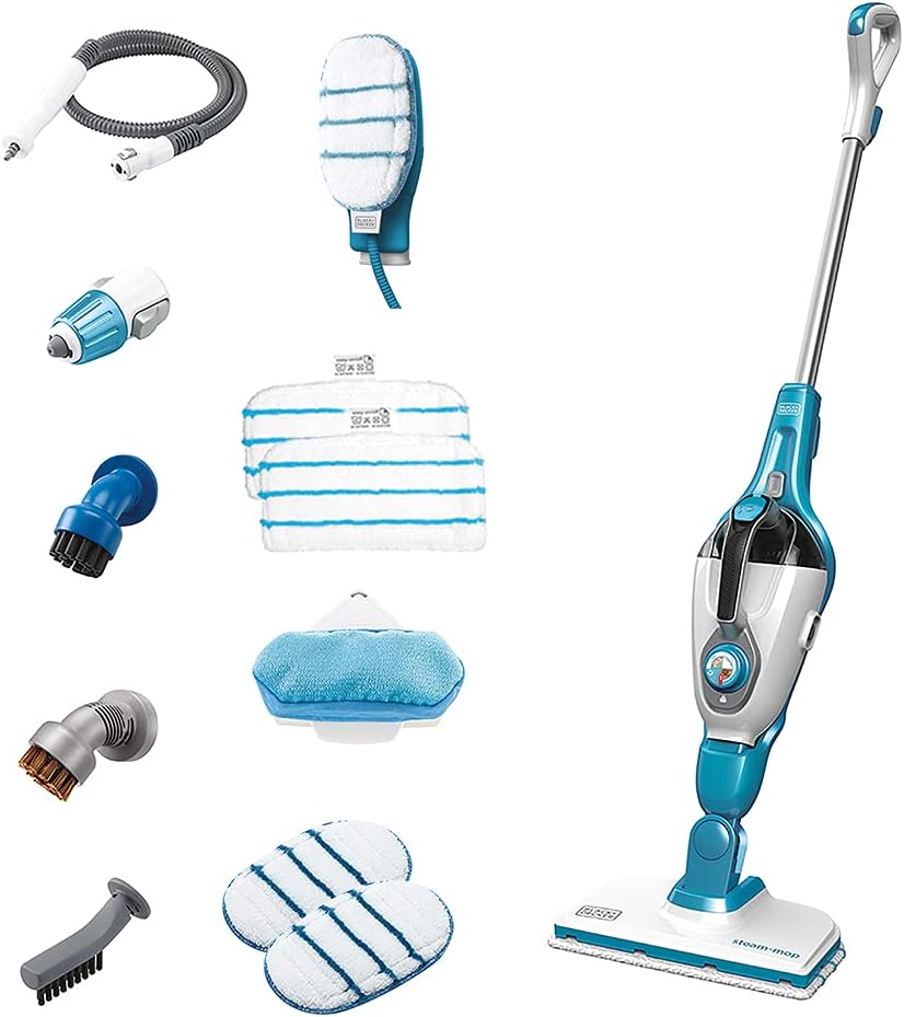 BLACK+DECKER 7-in-1 Steam Mop and Steam Glove Handheld Steamer, Complete Steam Cleaning Solution, Corded (HSMC1361SGP)