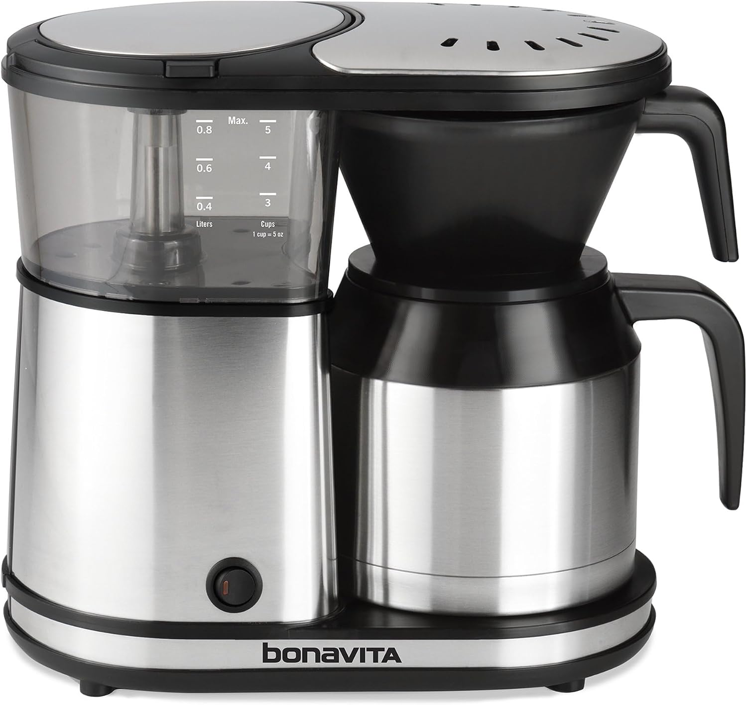 Bonavita 5 Cup Drip Coffee Maker Machine, One-Touch Pour Over, Auto Pause Brewing with Stainless Steel, BV1500TS