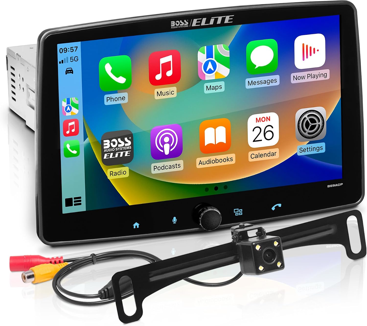 BOSS Audio Systems Elite Series BE9ACP-C Car Stereo – Apple CarPlay, Android Auto, 9 Inch Touchscreen, Bluetooth, No CD DVD Player, Backup Camera