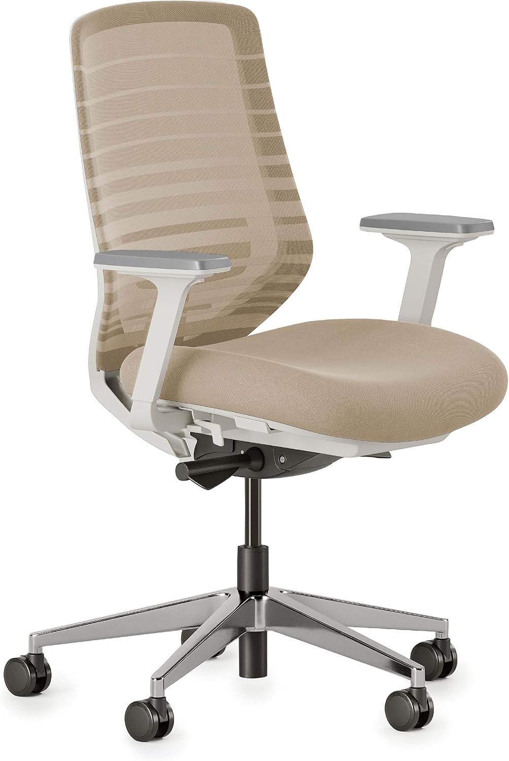 Branch Ergonomic Chair – A Versatile Desk Chair with Adjustable Lumbar Support- Sand – White