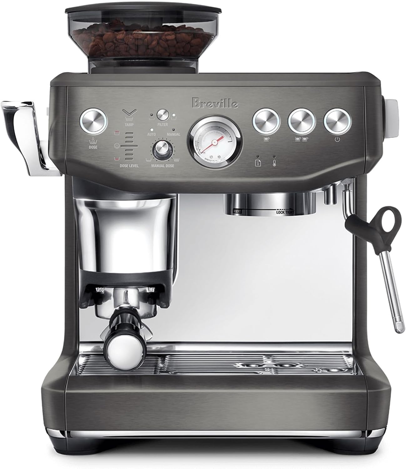 Breville Barista Express Impress Espresso Machine BES876BST, Black Stainless Steel