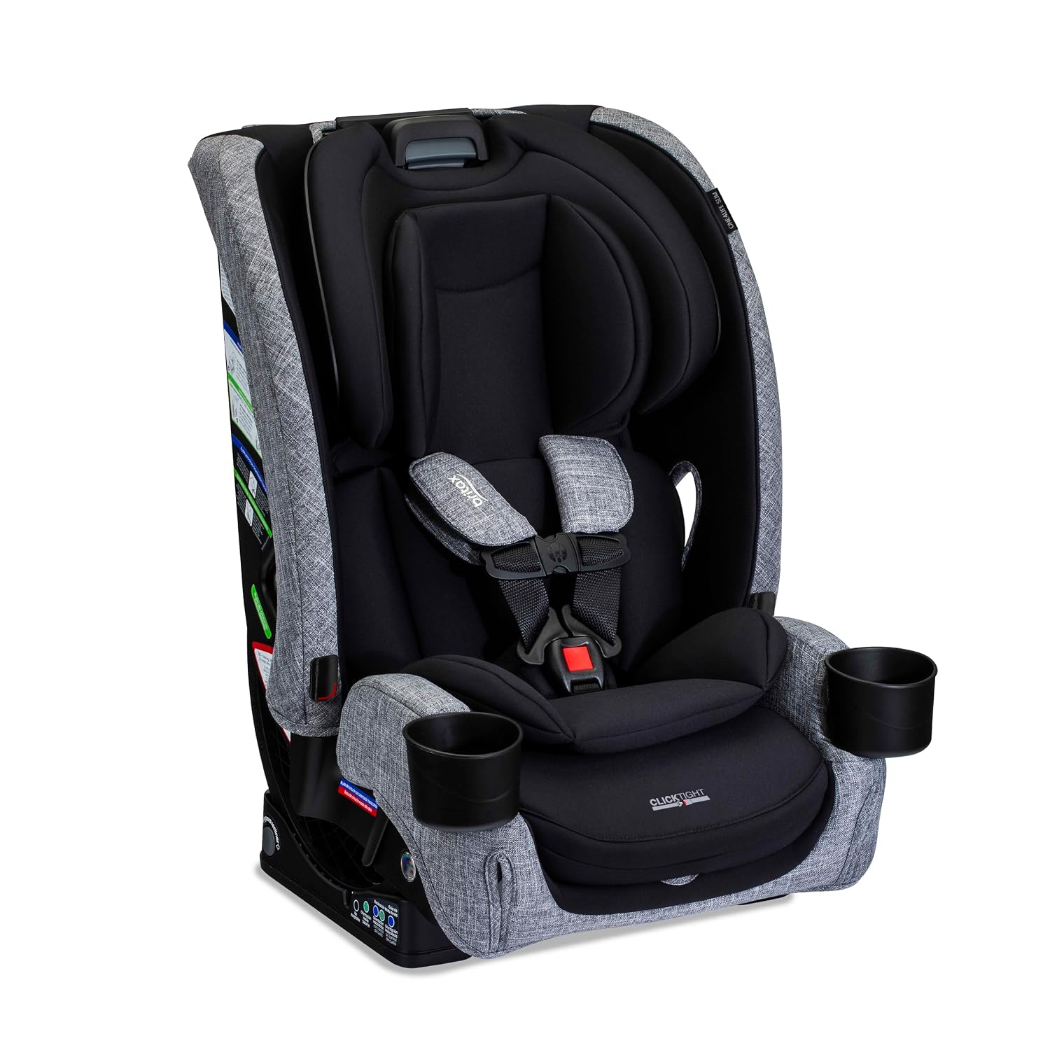 Britax One4Life Slim All-in-One Car Seat, 10 Years of Use, SpaceSaver 17.5”, Rear-Facing to Forward-Facing Booster, ClickTight – Raven Black