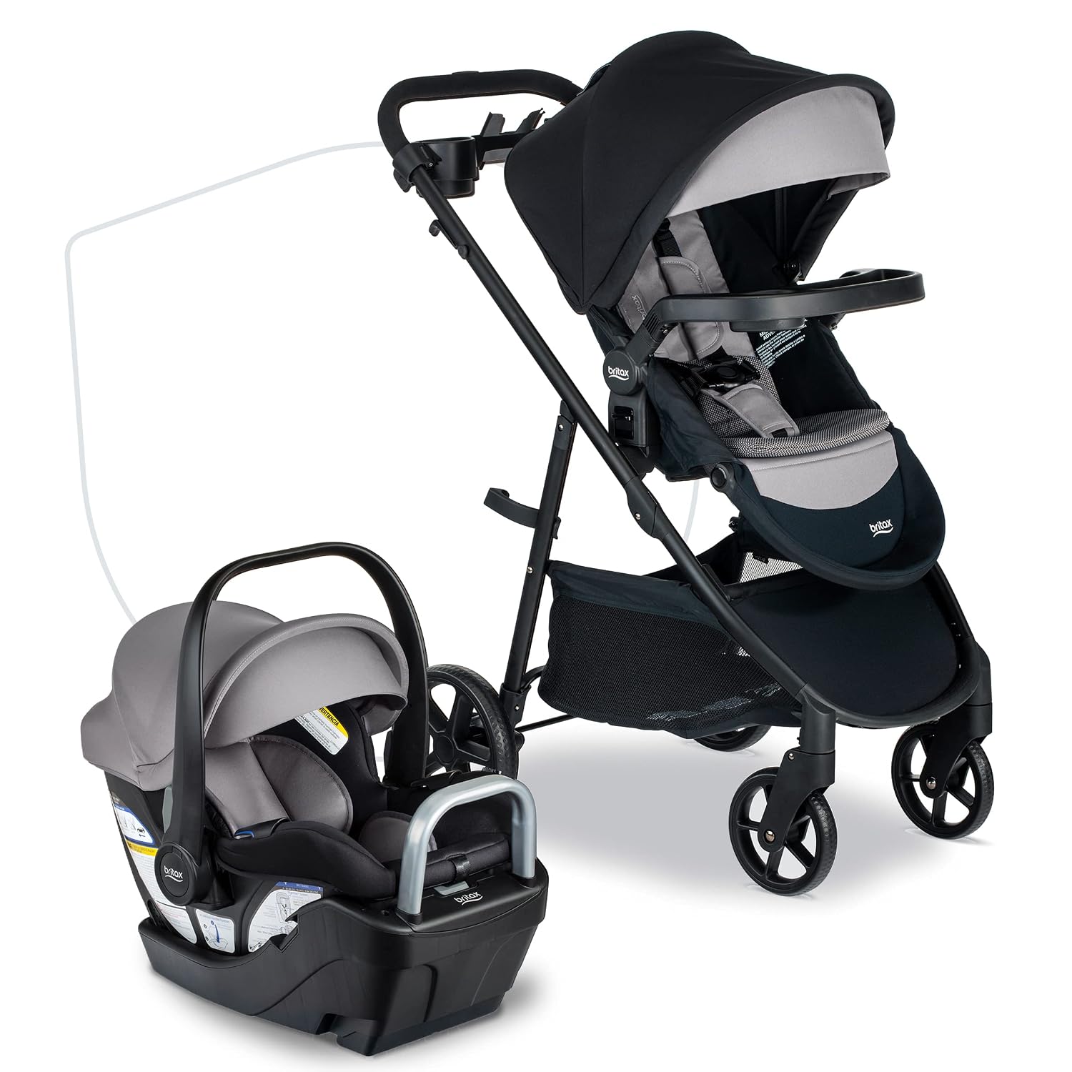 Britax Willow Brook S+ Travel System with Alpine Anti-Rebound Base – Graphite Onyx