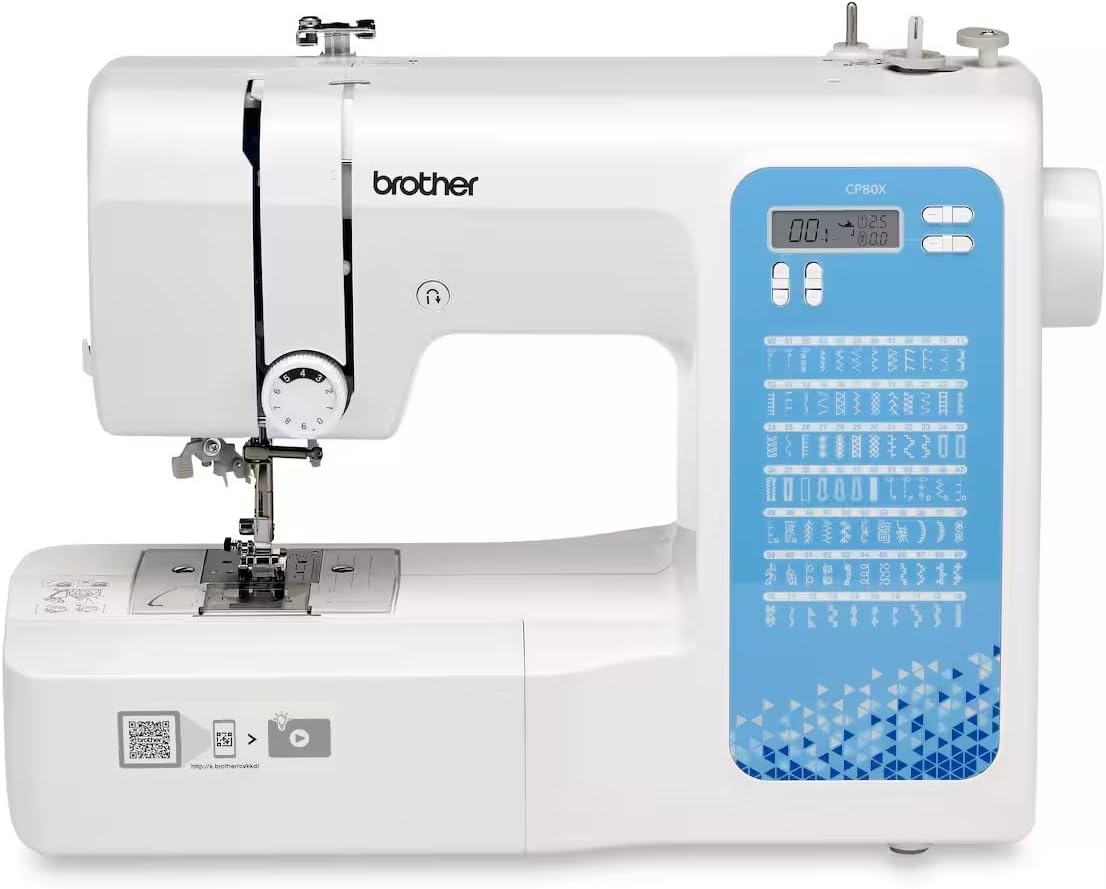 Brother CP80X Computerized Sewing Machine with Preview Quilt Software Bundle, 80 Built-In Stitches and Smaller Free Arm