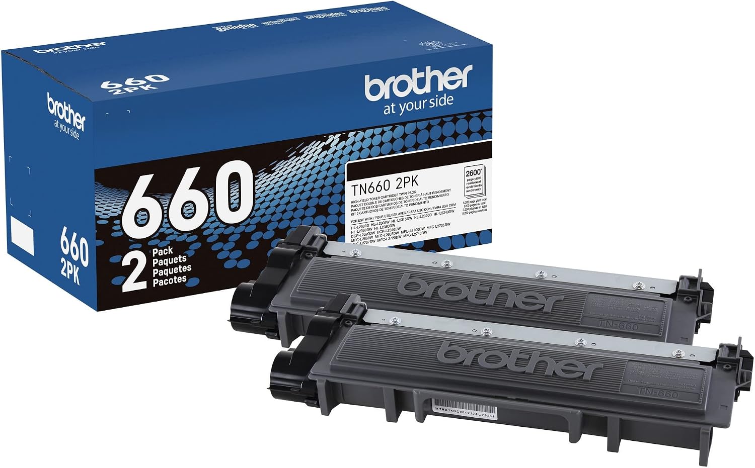 Brother Genuine High-yield Black Toner Cartridge, TN6602PK