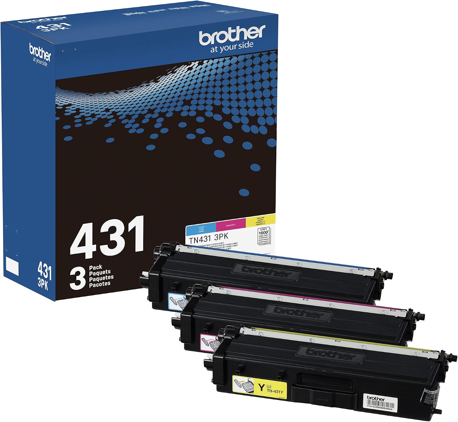 Brother Genuine Standard-yield Color Toner Cartridges, TN4313PK