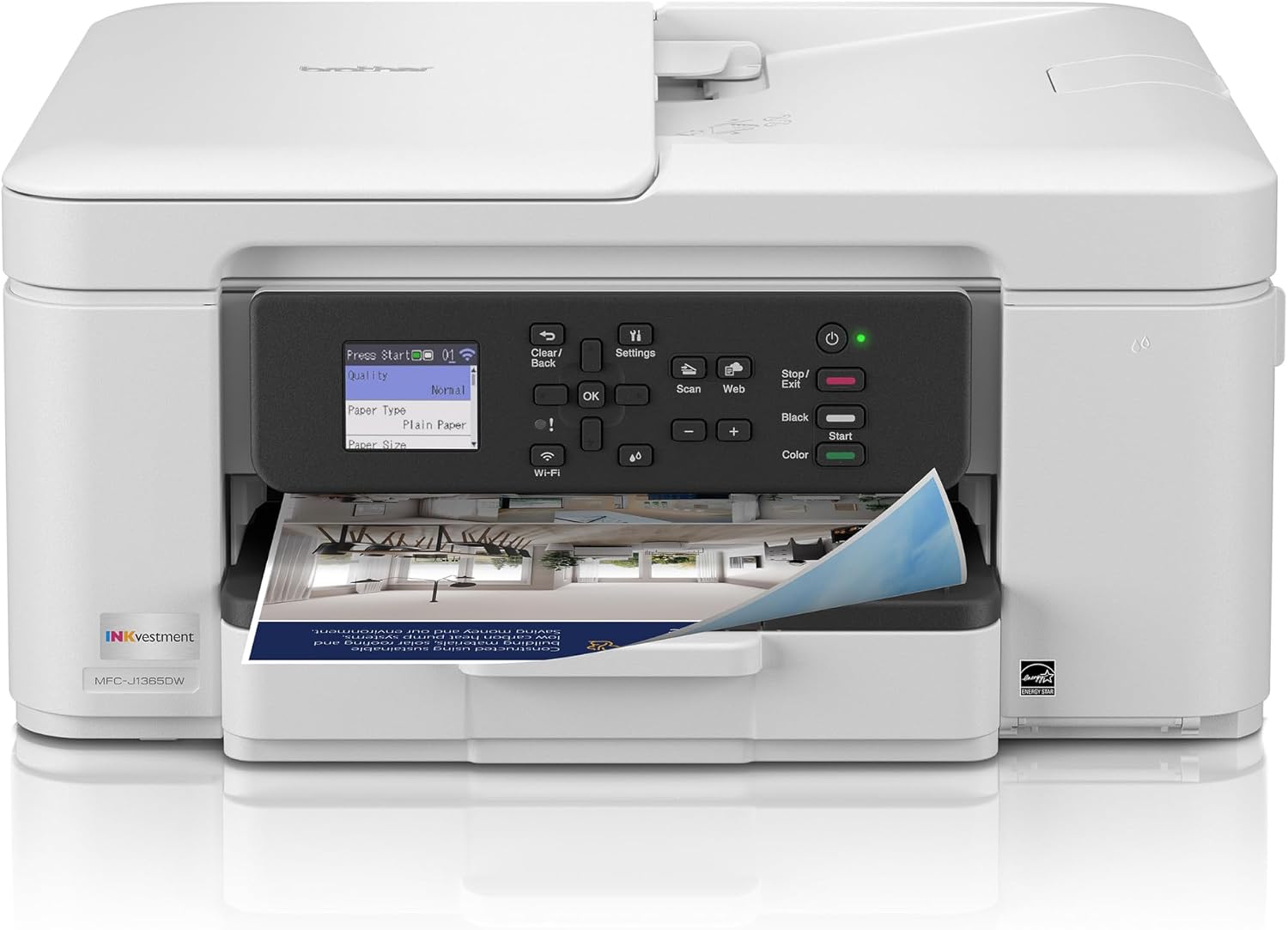 Brother INKvestment 1365 MFC-J1365DW Wireless Color Inkjet All-in-One Printer with Automatic Duplex Printing and 1.8” Color Display